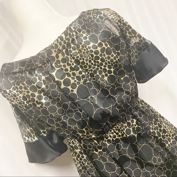 Marisa K Black & Gold Bubble Hem Silk Mini Dress - Picture 9 of 14